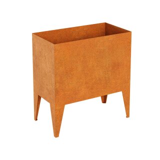 Pierna 5 Corten Metallblumentopf, Design-Objekt aus Corten-Stahl, Materialdicke 2mm, 45x85x90 cm, Blumenkübel auf Füßen/Beinen (unterfahrbar/anhebbar), rostig, made in EU (Versand kostenfrei*)