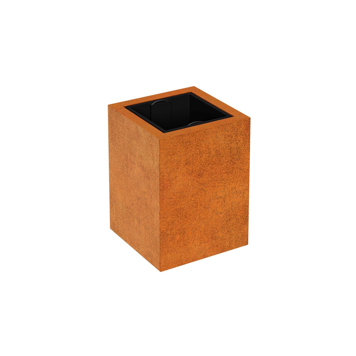 DEP2  DEPO 2 Corten Metallblumentopf mit Kunststoff-Innenbehälter, Design-Objekt aus Corten-Stahl, Pflanzkübel 45x45x Höhe 60 cm, Materialdicke 2mm,  outdoor und indoor nutzbar, made in EU 	 
		 (Cortenstahl, Corten, Design)  
	