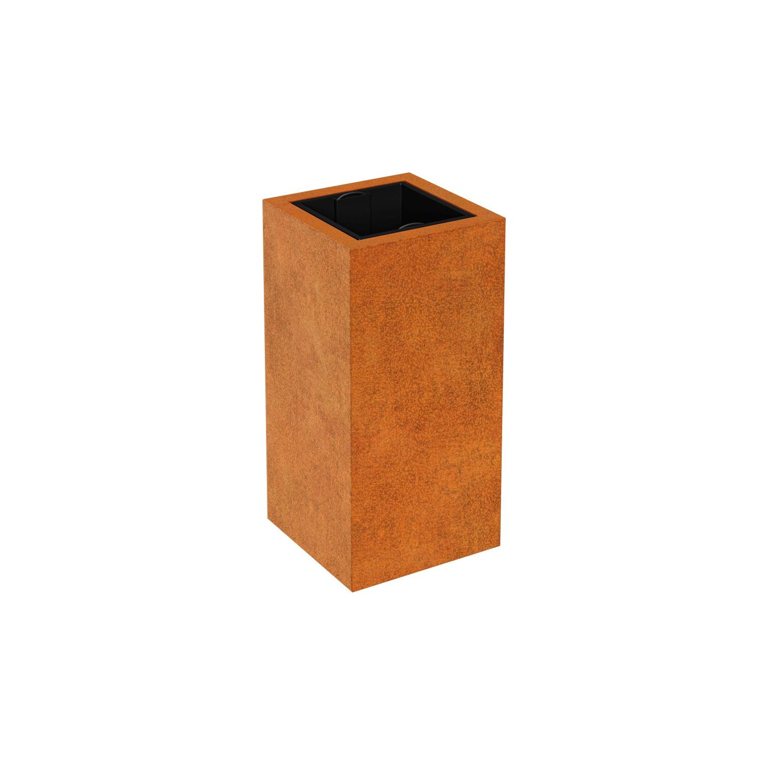 DEP3  DEPO 3 Corten Metallblumentopf mit Kunststoff-Innenbehälter, Design-Objekt aus Corten-Stahl, Pflanzkübel 45x45x Höhe 90 cm, Materialdicke 2mm,  outdoor und indoor nutzbar, made in EU ( Versand kostenfrei *) 	 
		 (Cortenstahl, Corten, Design)  
	