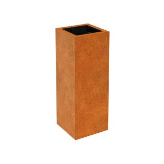 DEPO 4 Corten Metallblumentopf mit Kunststoff-Innenbehälter, Design-Objekt aus Corten-Stahl, Pflanzkübel 45x45x Höhe 120 cm, Materialdicke 2mm,  outdoor und indoor nutzbar, made in EU ( Versand kostenfrei *)