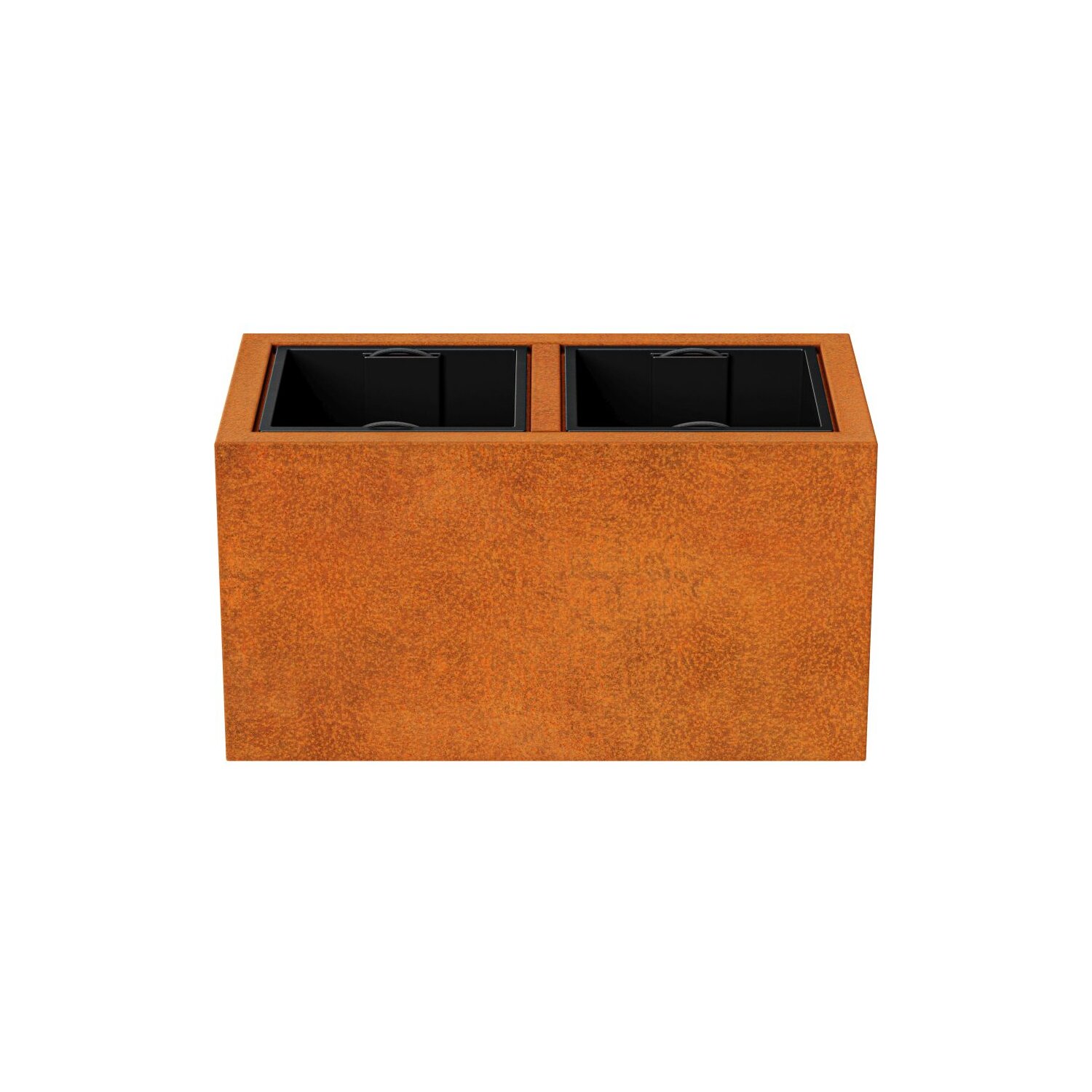 DEP5  DEPO 5 Corten Metallblumentopf mit Kunststoff-Innenbehälter,  Design-Objekt aus Corten-Stahl, Pflanzkübel 85x45x Höhe 45 cm, Materialdicke 2mm,  outdoor und indoor nutzbar, made in EU ( Versand kostenfrei *) 	 
		 (Cortenstahl, Corten, Design)  
	