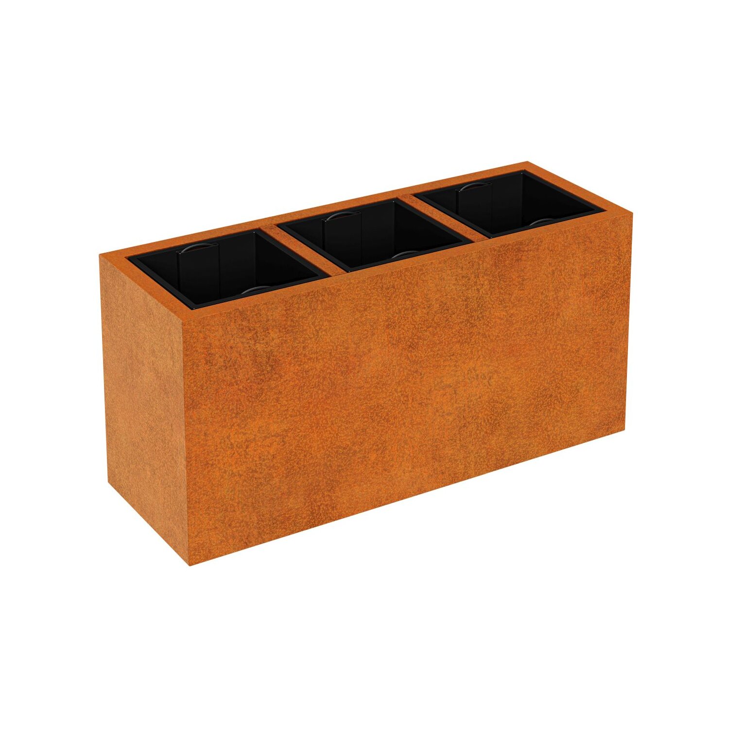 DEP10  DEPO 10 Corten Metallblumentopf mit Kunststoff-Innenbehälter, Design-Objekt aus Corten-Stahl, Pflanzcontainer 125x45x Höhe 60 cm, Materialdicke 2mm, outdoor und indoor nutzbar,  made in EU ( Versand kostenfrei *) 	 
		 (Cortenstahl, Corten, Design)  
	