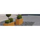 DEPO 10 Corten Metallblumentopf mit Kunststoff-Innenbehälter, Design-Objekt aus Corten-Stahl, Pflanzcontainer 125x45x Höhe 60 cm, Materialdicke 2mm, outdoor und indoor nutzbar,  made in EU ( Versand kostenfrei *)