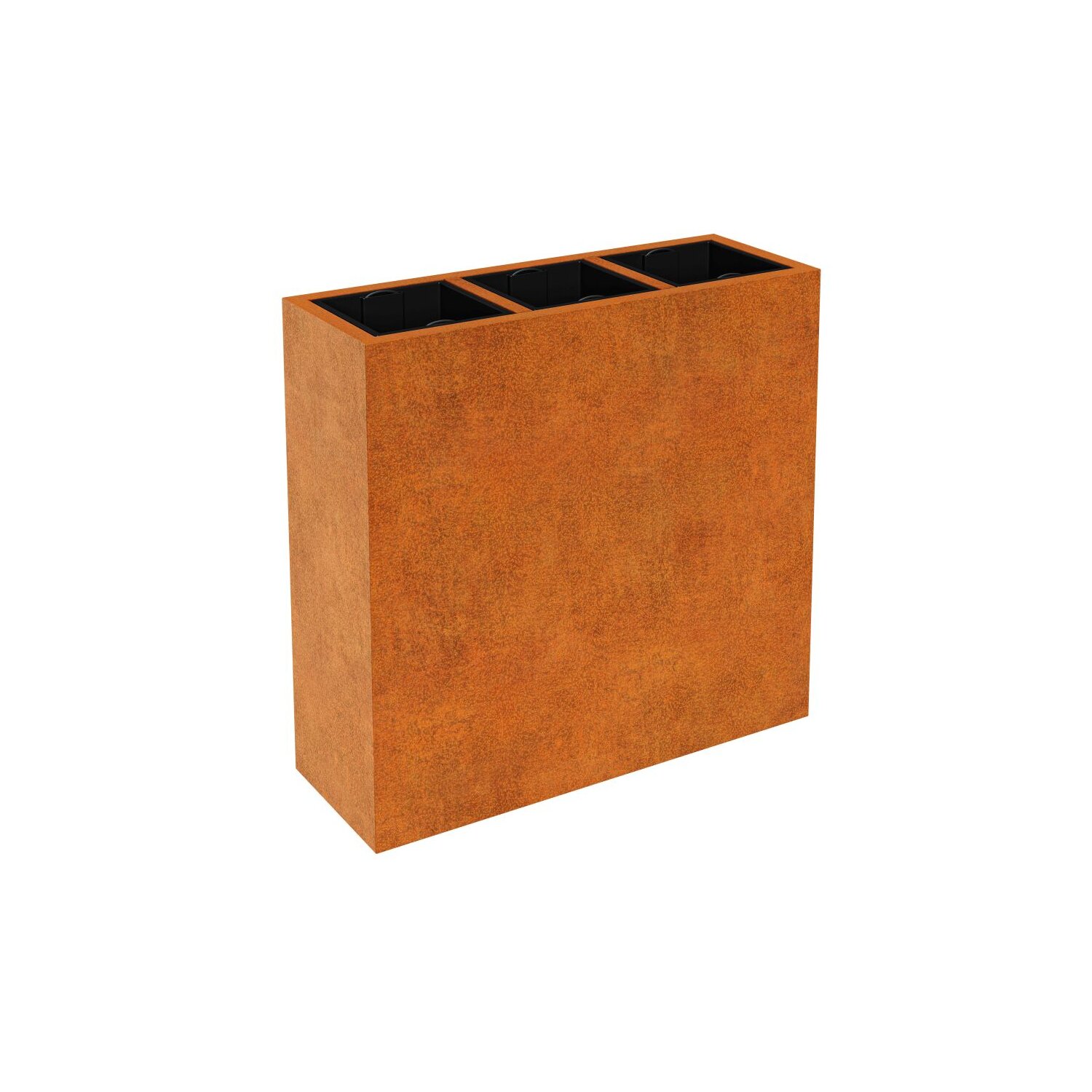 DEP12  DEPO 12 Corten Metallblumentopfmit Kunststoff-Innenbehälter, Design-Objekt aus Corten-Stahl, Pflanzcontainer 125x45x Höhe120 cm, Materialdicke 2mm,  outdoor und indoor nutzbar, made in EU ( Versand kostenfrei *) 	 
		 (Cortenstahl, Corten, Design)  
	