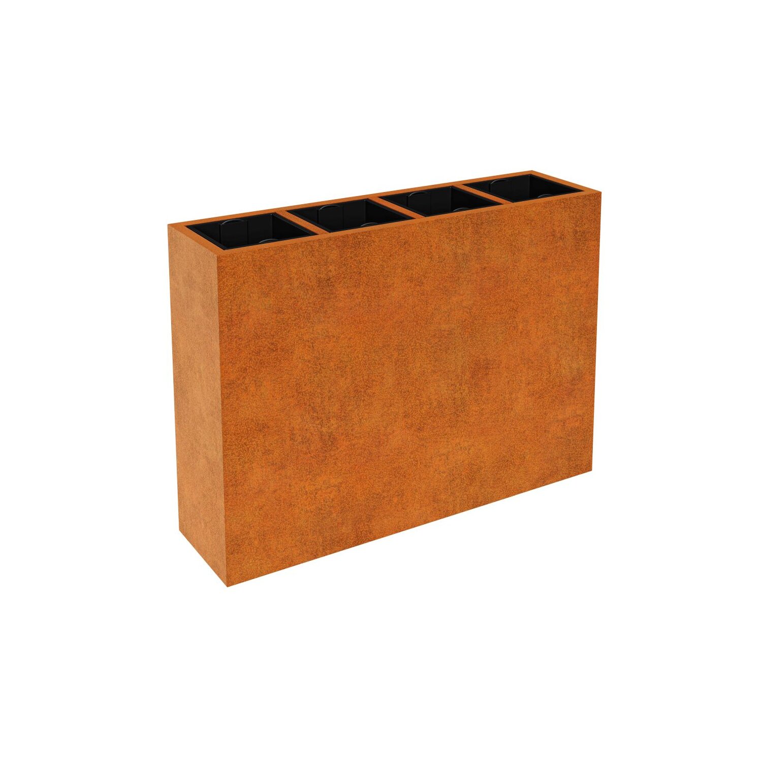DEP16  DEPO 16 Corten Metallblumentopf mit Kunststoff-Innenbehälter,  Design-Objekt aus Corten-Stahl, Pflanzcontainer 165x45x Höhe 120 cm, Materialdicke 2mm, outdoor und indoor nutzbar,  made in EU ( Versand kostenfrei *) 	 
		 (Cortenstahl, Corten, Design)  
	
