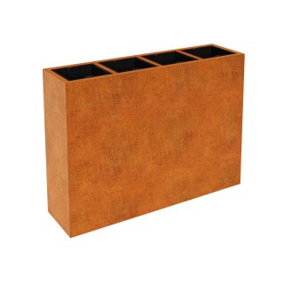 DEPO 16 Corten Metallblumentopf mit Kunststoff-Innenbehälter,  Design-Objekt aus Corten-Stahl, Pflanzcontainer 165x45x Höhe 120 cm, Materialdicke 2mm, outdoor und indoor nutzbar,  made in EU ( Versand kostenfrei *)