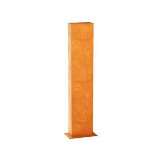 ESPADA A4 Corten Stellwand / Stele geschlossen, Stadt-Barriere /  Garten-Zaun Element / Design-Objekt aus Corten-Stahl   30x15x Höhe150 cm, Materialdicke 2mm, made in EU