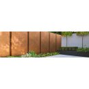 ESPADA C6  Corten Stellwand / Stele geschlossen, Stadt-Barriere /   Garten-Zaun Element / Design-Objekt aus Corten-Stahl   90x15x Höhe 200 cm, Materialdicke 2mm, made in EU ( Versand kostenfrei *)