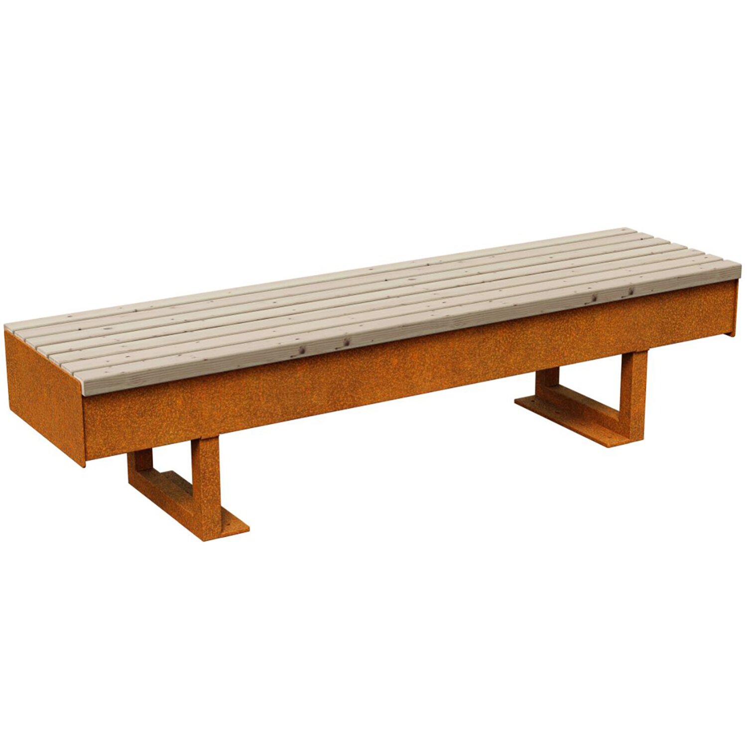 GOR4  GORDO 4 Corten Bank, rostiges Design-Objekt aus extra dickwandigen Corten-Stahl, Sitzfläche aus Fichtenholz doppelt matt lackiert,180x50x46 cm, made in EU ( Versand kostenfrei *) 	 
		 (Cortenstahl, Corten, Design, Rost)  
	