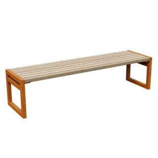 Stadtmobiliar Bank: CUADRO 4 Corten Bank, Rostiges Design-Objekt aus extra dickwandigen Corten-Stahl, Sitzfläche aus Fichtenholz doppelt matt lackiert, City Sitzbank 180x50x46 cm, made in EU ( Versand kostenfrei *)