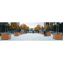 Stadtmöbel: BDG2 Corten  Stadt-Blumenkübel, rostiges Design-Objekt in Kooperation Bydgoszcz Public Aesthetics Council, aus Corten-Stahl, Materialdicke 3mm (!), mit Füßen (unterfahrbar), City Pflanzkübel 130x150x120 cm, made in EU ( Versand kostenfrei *)