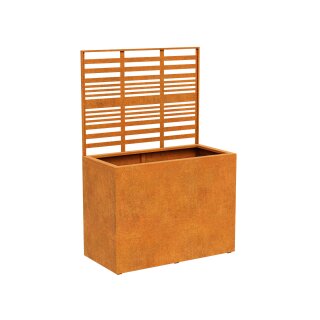 COVERRA 1A Corten Blumentopf / Planzkübel mit Paneel / Spalier, rostiges Design-objekt aus Corten-Stahl, Materialdicke 2mm,120x60x180 cm, Trenner Indoor / Outdoor, made in EU ( Versand kostenfrei *)
