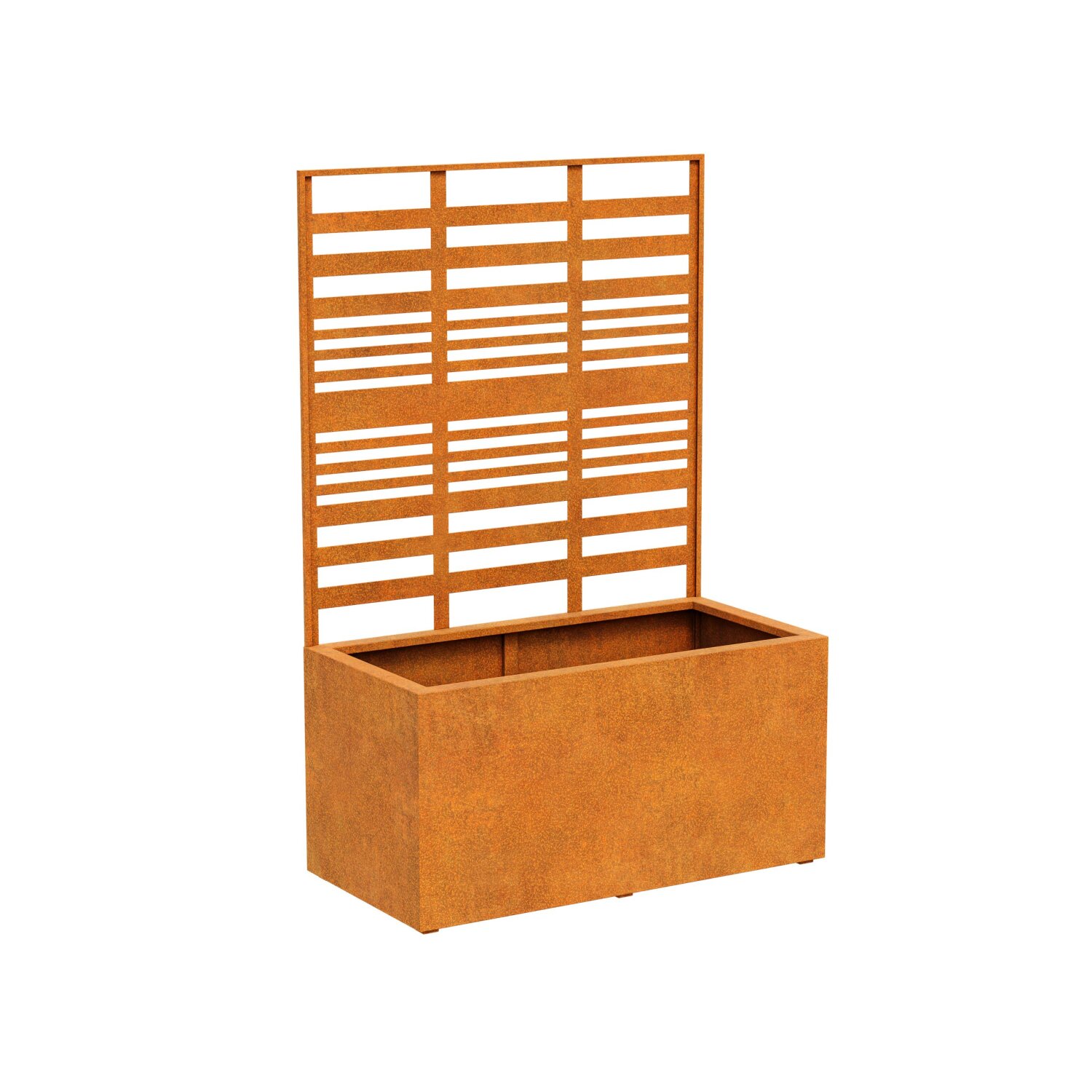 COV1B  COVERRA 1B Corten Blumentopf / Planzkübel mit Paneel / Spalier, rostiges Design-Objekt aus Corten-Stahl, Materialdicke 2mm,120x60x180 cm, Trenner Indoor / Outdoor, made in EU ( Versand kostenfrei *) 	 
		 (Cortenstahl, Corten, Design, Rost, Pflanzkübel, Spalier)  
	