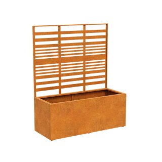 COVERRA 2B Corten Blumentopf mit Paneel, rostiges Design-Objekt aus Corten-Stahl, Materialdicke 2mm,150x60x180 cm, Trenner Indoor / Outdoor,  made in EU ( Versand kostenfrei *)