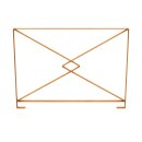 Stadtmöblierung: PLOTTO1 Corten Stadt-Barriere,  Geländer als rostiges Design-Objekt, Zaun aus Corten-Stahl, Zierzaun / Abrenzung 150x5x110 cm, made in EU