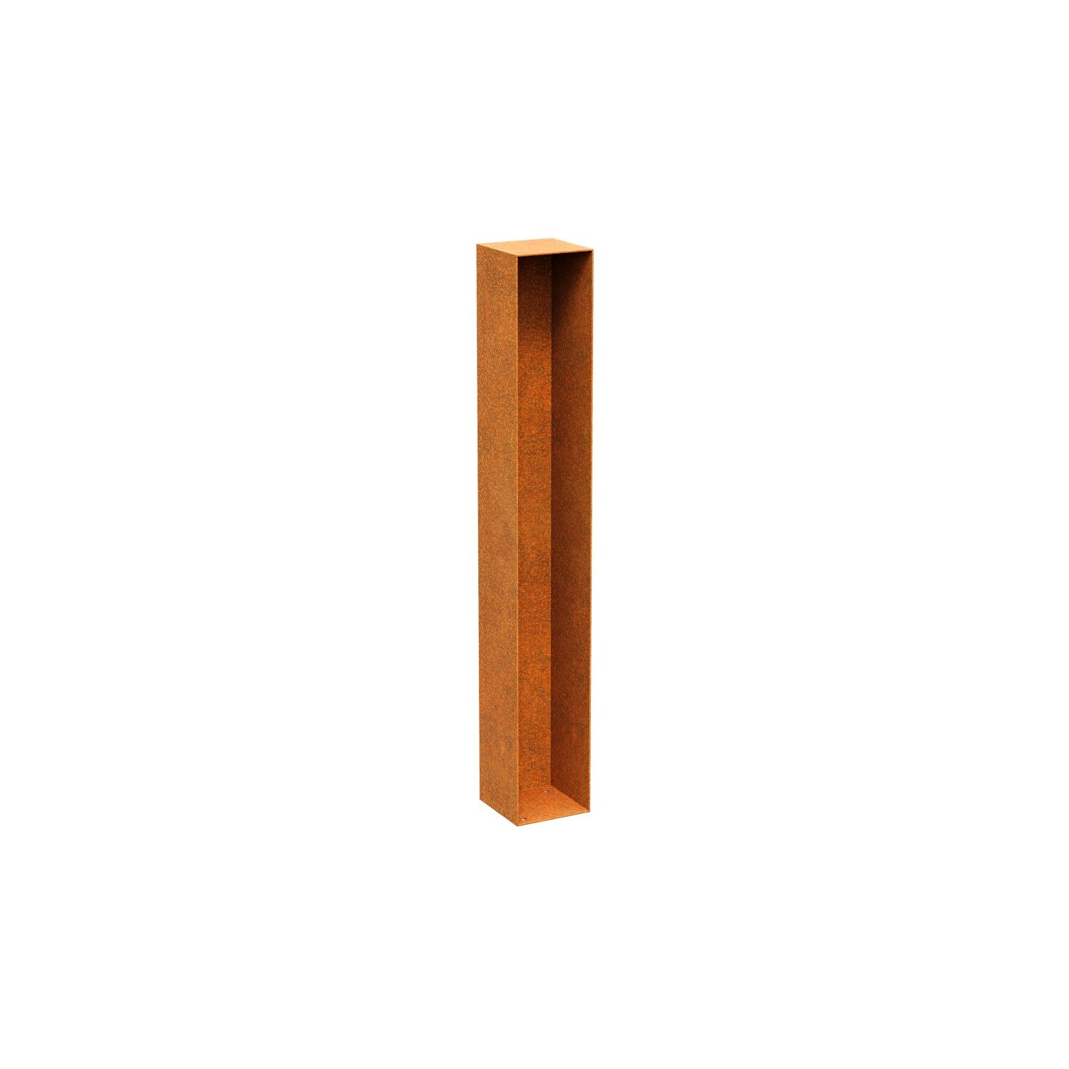 PLOT2  Stadtmöblierung: PLOTTO2 Corten Stadt-Barriere, rostiges Design-Objekt, Zaun aus Corten-Stahl, Zierzaun / Abrenzung  16x16x110 cm, made in EU 	 
		 (Cortenstahl, Corten, Design, Rost)  
	