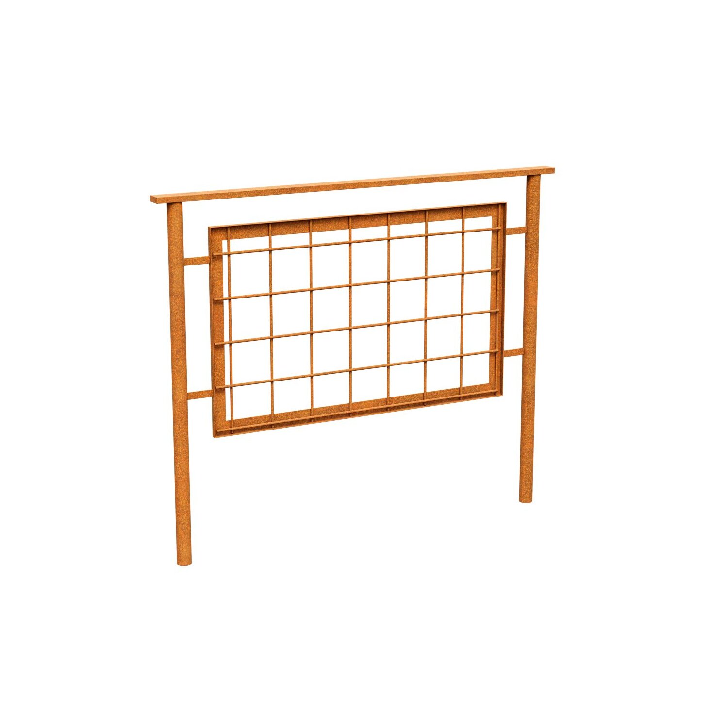 PLOT3  Stadtmöblierung: PLOTTO3 Corten Stadt-Barriere, Geländer als rostiges Design-Objekt, Zaun aus Corten-Stahl, Zierzaun / Abrenzung  160x60x132 cm, made in EU 	 
		 (Cortenstahl, Corten, Design, Rost)  
	