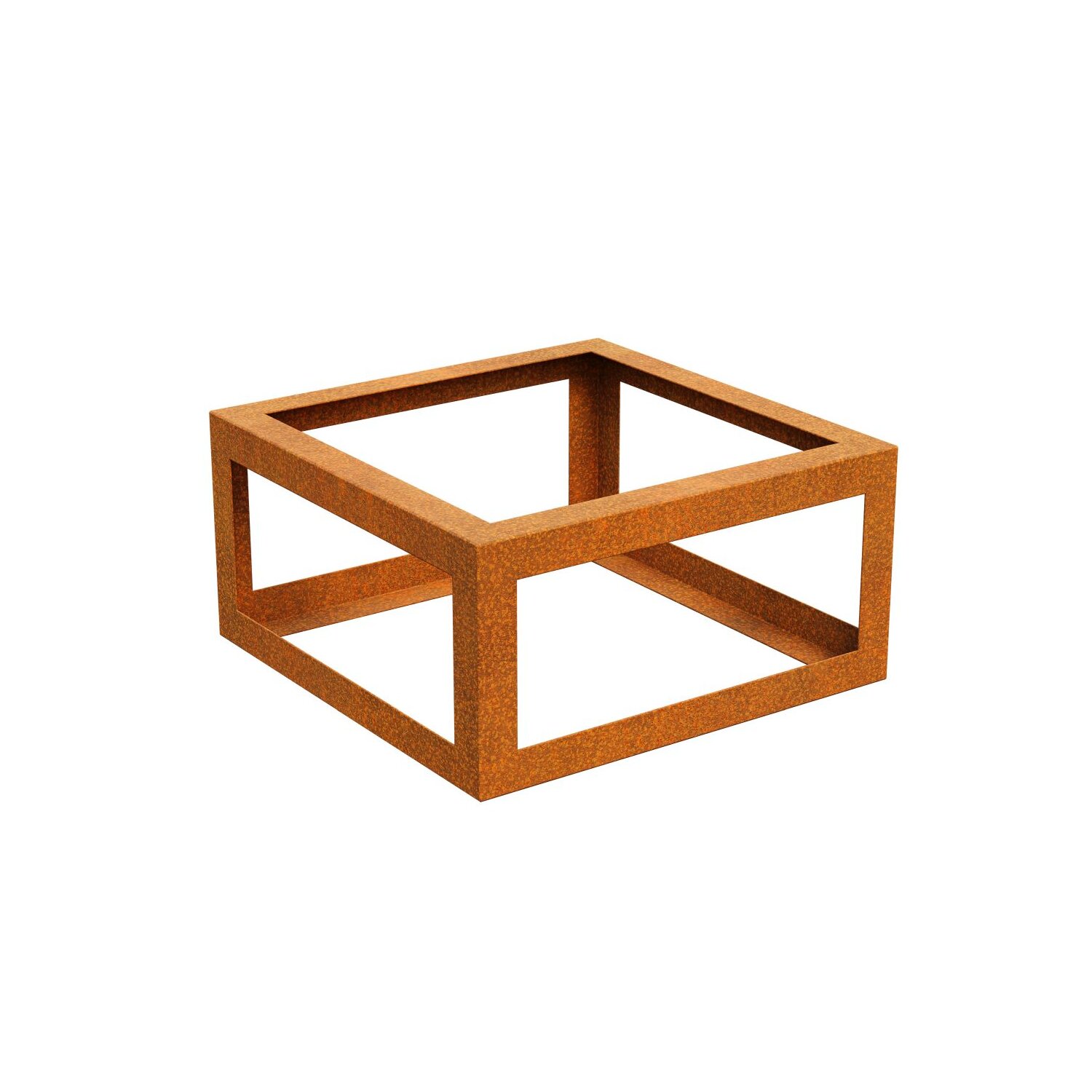 PAQ3  Corten PAQUETE VACIO 3 Beeteinfassung  / Zaun / Rank-Barriere / kommunaler Beet-Schutz,  offenes Rahmen-Design aus Corten-Stahl 60x60x30 cm, Materialdicke 2mm, made in EU 	 
		 (Cortenstahl, Corten, Design, Rost)  
	