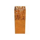 CRIO FUEGO offener Feuer-Behälter aus Corten, Feuerstelle / Fackel für Events /Outdoor-Veranstaltungen / Garten, Design-Objekt aus Corten-Stahl 40x40x Höhe100cm, Materialdicke 3mm, dekorativ für Garten, Hotels und Gastro, made in EU (Versand kostenfrei *)