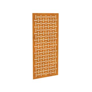 DECORA 2, lasercut Paneel Corten modern Ornament, Raumtrenner im Außenbereich / Barriere / Zaun, rostige Sichtschutz-Wand aus Corten-Stahl 91x1x Höhe191cm, Materialdicke 2mm, made in EU
