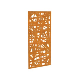DECORA 3 , lasercut Paneel Corten modern abstrakt klassisch Ornament, Raumtrenner im Außenbereich / Barriere / Zaun, rostige Sichtschutz-Wand aus Corten-Stahl 91x1x Höhe191 cm, Materialdicke 2mm, made in EU