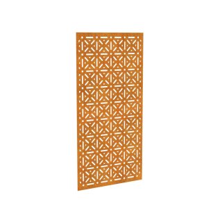 DECORA 4 , lasercut Paneel Corten, Raumtrenner im Außenbereich / Barriere / Zaun, rostige Sichtschutz-Wand aus Corten-Stahl 91x1x Höhe191 cm, Materialdicke 2mm, made in EU