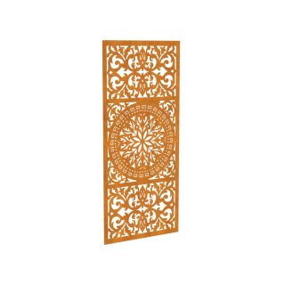 DECORA 5 , lasercut Paneel Corten klassisch orientalisch, Raumtrenner im Außenbereich / Barriere / Zaun, rostige Sichtschutz-Wand aus Corten-Stahl 91x1x Höhe191cm, Materialdicke 2mm, made in EU