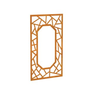 DECORA 6, lasercut Paneel Corten klassisch Tiffany, Raumtrenner im Außenbereich / Barriere / Zaun, rostige Sichtschutz-Wand aus Corten-Stahl 91x1x Höhe191cm, Materialdicke 2mm, made in EU