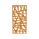 DECORA 7 , lasercut Paneel Corten modern abstrakt, Raumtrenner im Außenbereich / Barriere / Zaun, rostige Sichtschutz-Wand aus Corten-Stahl 91x1x Höhe191cm, Materialdicke 2mm, made in EU