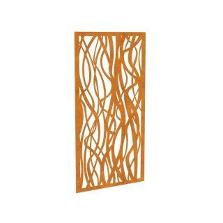 DECORA 9, lasercut Paneel Corten modern, Raumtrenner im Außenbereich / Barriere / Zaun, rostige Sichtschutz-Wand aus Corten-Stahl 91x1x Höhe191cm, Materialdicke 2mm, made in EU