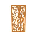 DECORA 9, lasercut Paneel Corten modern, Raumtrenner im Außenbereich / Barriere / Zaun, rostige Sichtschutz-Wand aus Corten-Stahl 91x1x Höhe191cm, Materialdicke 2mm, made in EU