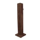 Garantia WOOD outdoor Wasser-Zapfsäule Darkwood / dunkle Holzstruktur – 100 x 25 x 25 cm Garten-Wasserhahn, täuschend echt aussehender und witterungs-unempfindlicher Kunststoff  mit 3/4" Zoll Chrom Metall-Auslaufhahn & Schlauchanschluss, made in Germany