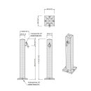 Garantia WOOD outdoor Wasser-Zapfsäule light wood / helle Holzstrukur – 100 x 25 x 25 cm Garten-Wasserhahn, täuschend echt aussehender und witterungs-unempfindlicher Kunststoff  mit 3/4" Zoll Chrom Metall-Auslaufhahn & Schlauchanschluss, made in Germany