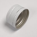 Schraubverschlüsse für Flaschen: PP31.5 Maschinen-Schraubverschlüsse (Rohlinge ohne Gewinde), weiß , Anrollverschluss mit Abrisslasche / Flaschen-Deckel Metall mit Originalitätsring für Anrollmaschinen