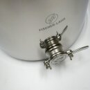FISCHER-LAHR Edelstahl AISI 304 Honig-Lager-Behälter 30 Liter (~42 kg Honig), mit Edelstahl-Deckel, Spannverschluss und Honigquetschhahn , lebensmittelecht, für Honig , Konditorei-Pasten,  Umfüll-Eimer Getränke, Küchen-, Gastro-oder Futter-Eimer