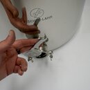 FISCHER-LAHR Edelstahl AISI 304 Honig-Lager-Behälter / Honig-Abfüllkübel 50L (~70 kg Honig), Spannverschluss und Quetschhahn , lebensmittelecht, Tansportbehälter für Honig mit luftdichtem Edelstahl-Deckel