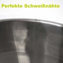 FISCHER-LAHR Edelstahl AISI 304 Honig-Lager-Behälter / Honig-Abfüllkübel 50L (~70 kg Honig), Spannverschluss und Quetschhahn , lebensmittelecht, Tansportbehälter für Honig mit luftdichtem Edelstahl-Deckel