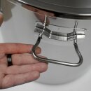 FISCHER-LAHR Edelstahl AISI 304 Honig-Lager-Behälter / Honig-Abfüllkübel 50L (~70 kg Honig), Spannverschluss und Quetschhahn , lebensmittelecht, Tansportbehälter für Honig mit luftdichtem Edelstahl-Deckel