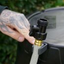 YERD Regenfass Set: 170 l Regentonne Wassertank, schwarz, Fass mit passendem Untergestell 170 Liter (100 cm Hoch)