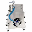 Schichtenfilter: Weinfilter-Maschine,  20x20 Weinfilter, inkl. 21 Filterplatten - geeignet für max.20 Tiefenfilter-Schichten,  inkl. Pumpe, Edelstahl-Gehäuse, fahrbar, made in EU  (versandkostenfrei *)