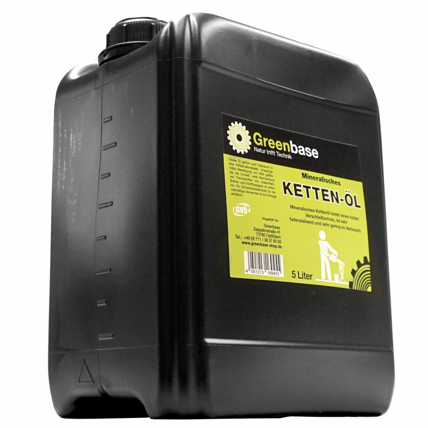 11335  GÜNSTIG MITBESTELLEN - LAGER-RESTPOSTEN: Greenbase Säge-Kettenöl 5 Liter, Kanister mit Ausgießer, mineralisches Forst-Kettenöl für Kettensäge / Motorsägen aller führenden Hersteller, made in Germany  (Haftöl Lager-Restposten nur solange Vorrat reicht) 	 
		 (Kettenöl, Haftöl, Kettensäge, Motorsäge, Greenbase)  
	