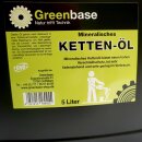 GÜNSTIG MITBESTELLEN - LAGER-RESTPOSTEN: Greenbase Säge-Kettenöl 5 Liter, Kanister mit Ausgießer, mineralisches Forst-Kettenöl für Kettensäge / Motorsägen aller führenden Hersteller, made in Germany  (Haftöl Lager-Restposten nur solange Vorrat reicht)