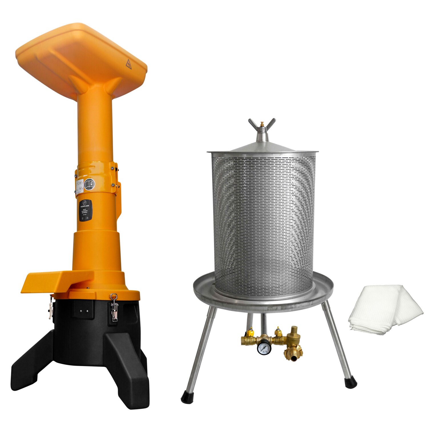   Set-Angebot  Obstmuser  FISCHER-LAHR EFC2000 + 40 Liter   FISCHER-LAHR Hydropresse INOX (Versand kostenfrei*) 	 
		 (Edelstahlmuser, elektrischer Obstmuser, Obstmühle)  
	