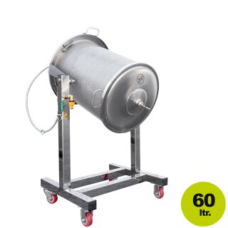Steige jetzt von der 40L Klasse auf: Edelstahl Hydropresse  FISCHER-LAHR FP67Inox, 67 Liter, Edelstahl Obstpresse kippbar, hochwertige Inox Wasserdruckpresse (Versand kostenfrei*)
