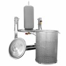 Steige jetzt von der 40L Klasse auf: Edelstahl Hydropresse  FISCHER-LAHR FP67Inox, 67 Liter, Edelstahl Obstpresse kippbar, hochwertige Inox Wasserdruckpresse (Versand kostenfrei*)