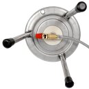Fischer-Lahr® Mini Profi-Hydropresse FP6INOX: Wasserdruck-Presse 6 Liter, komplett aus Edelstahl, Apfelpresse / Obstpresse / Mostpresse, Tisch-Maischepresse für Haushalt, Gastro & Labor, mit Profi Hydrodruck-Technik, mit verstärktem Edelstahl-Deckel