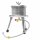 Fischer-Lahr® Mini Profi-Hydropresse FP6INOX: Wasserdruck-Presse 6 Liter, komplett aus Edelstahl, Apfelpresse / Obstpresse / Mostpresse, Tisch-Maischepresse für Haushalt, Gastro & Labor, mit Profi Hydrodruck-Technik, mit verstärktem Edelstahl-Deckel
