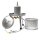 Fischer-Lahr® Mini Profi-Hydropresse FP6INOX: Wasserdruck-Presse 6 Liter, komplett aus Edelstahl, Apfelpresse / Obstpresse / Mostpresse, Tisch-Maischepresse für Haushalt, Gastro & Labor, mit Profi Hydrodruck-Technik, mit verstärktem Edelstahl-Deckel