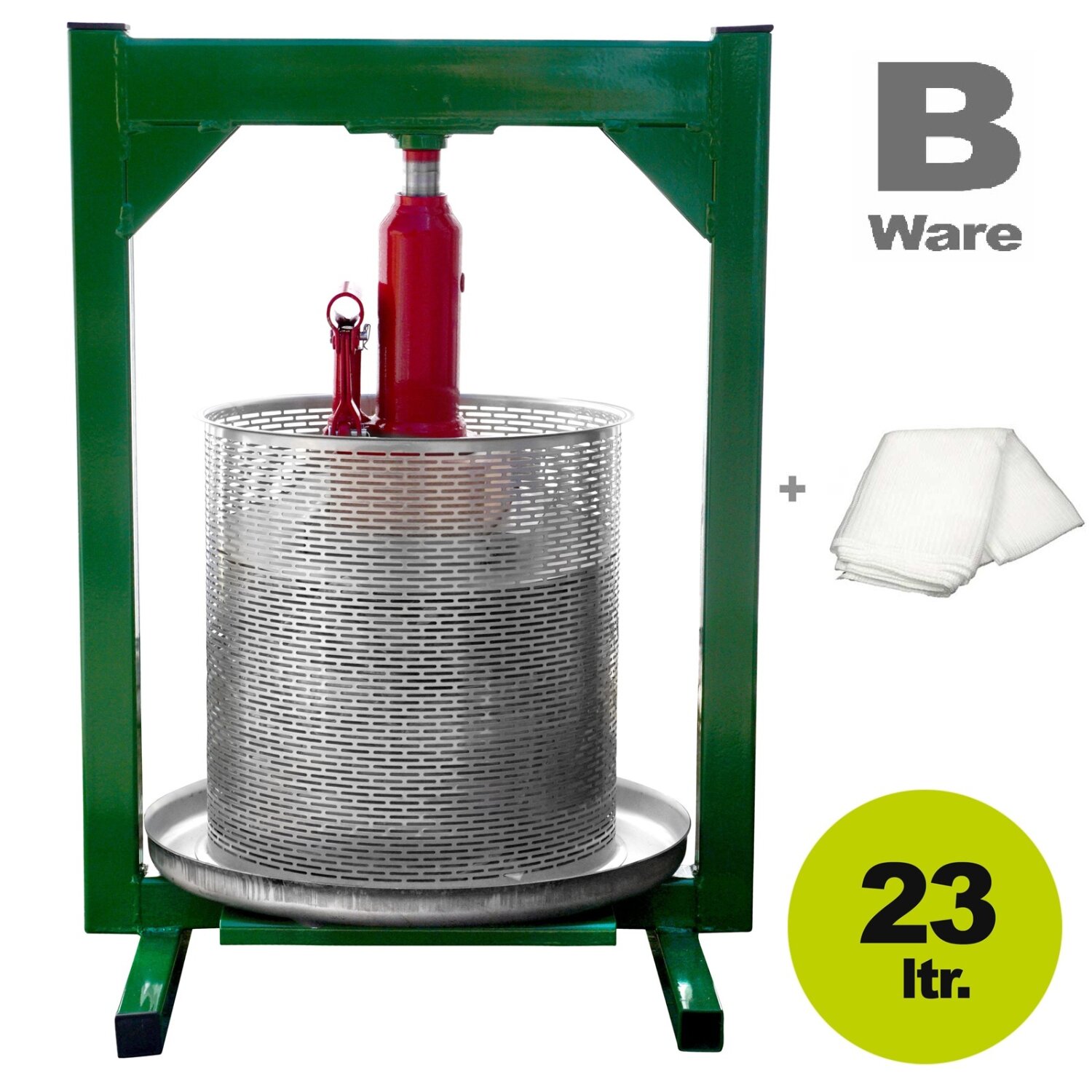 500OPRAH23-B-Ware  B-Ware Obst- und Beerenpresse OPRAH23 - Vorführmodell Bodengestell wackelt - leichte Gebrauchsspuren 	 
		 (hydraulisch, manuell, 23l, Kelter, Obstpresse, Apfelpresse, Beerenpresse, Korbpresse, Maischepresse, Weinpresse, Mostpresse, Edelstahl Korb / -Presswerk)  
	