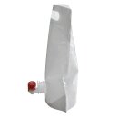 Bag in Box STAFFELPREISE beachten:  Standbeutel 1,5 Liter für Fruchtsaft, VITOP-kompatibler Auslauf, neutral weiß und lichtschützend, lebensmittelecht,  ideal zum bekleben mit eigenen Etiketten, Stand-Alone Beutel bzw. Tasche mit Tragegriff, made in EU